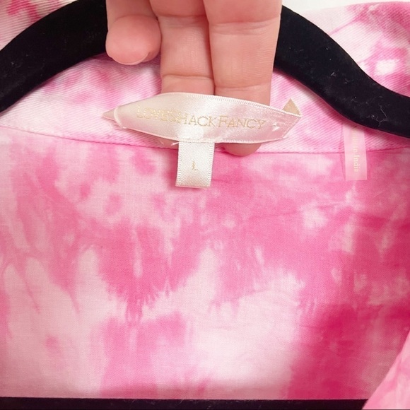 LoveShackFancy Adelade Tie Dye Cotton Quilted Jacket Pink Large Casual - Picture 8 of 8